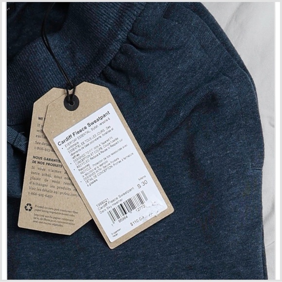 Prana Cardiff Fleece Sweatpants Mens S NWT - Picture 2 of 3